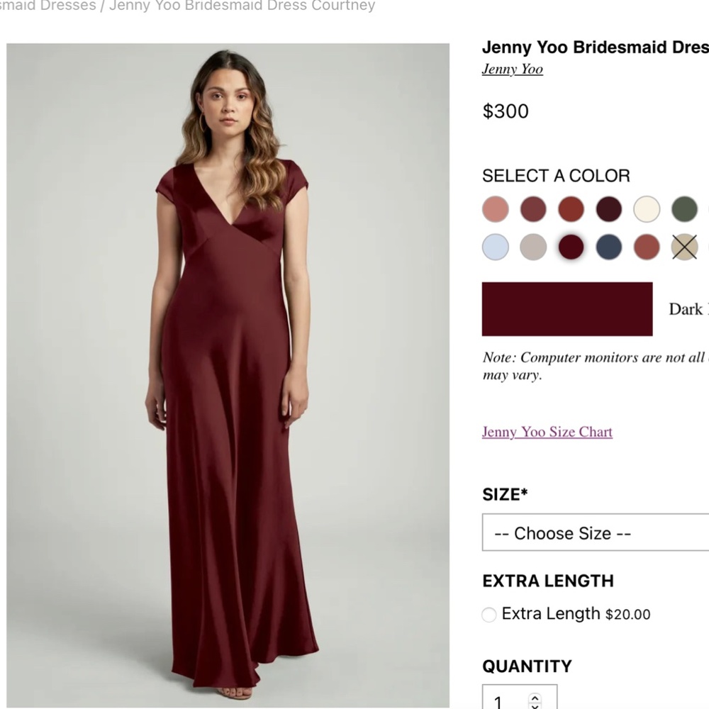 Jenny Yoo Dark Berry Luxe Satin Courtney Dress